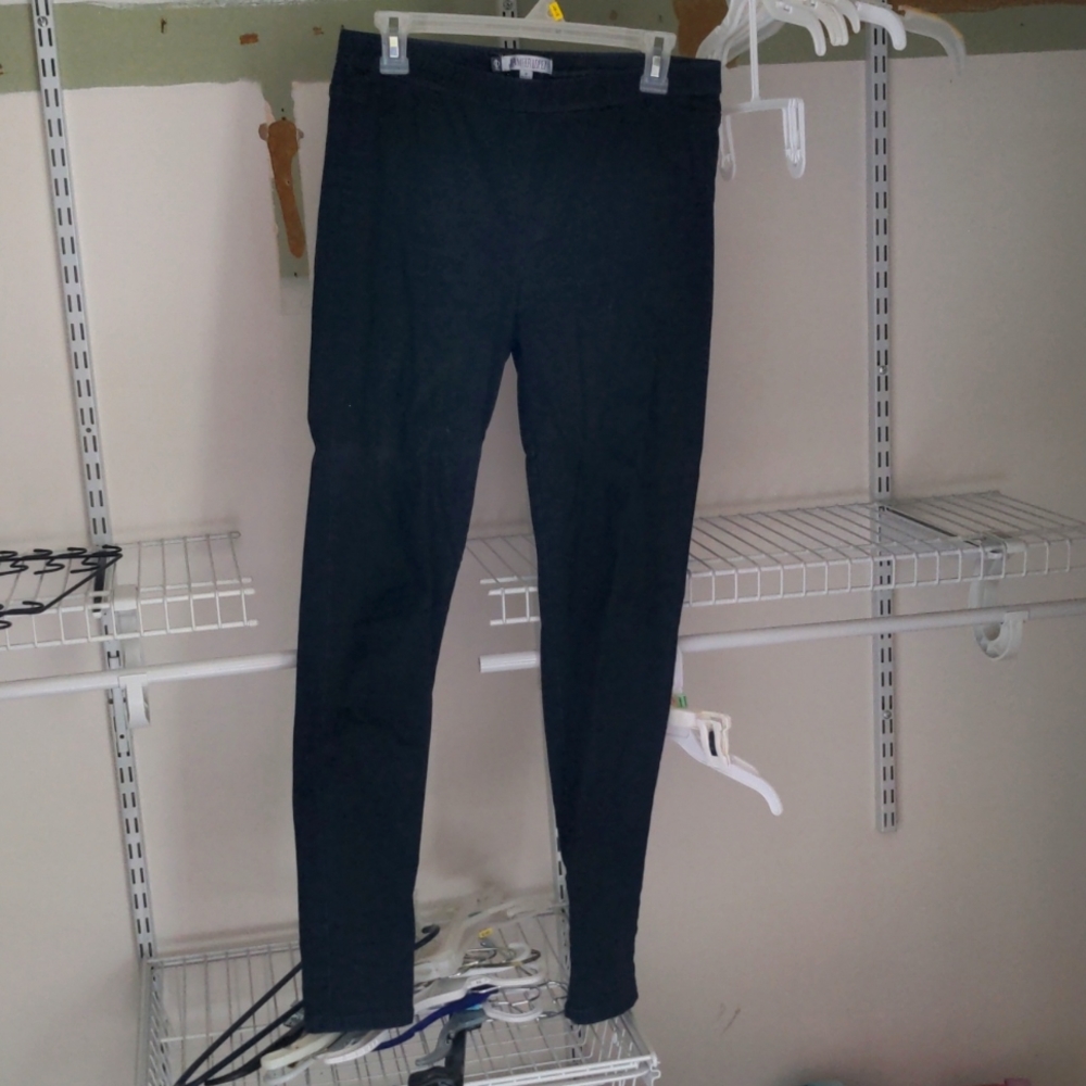 Dark wash pull on denim leggings